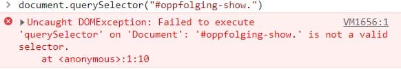 WARNING: DO NOT USE QUERYSELECTOR