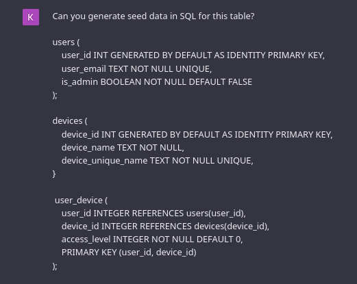 Creating seed data